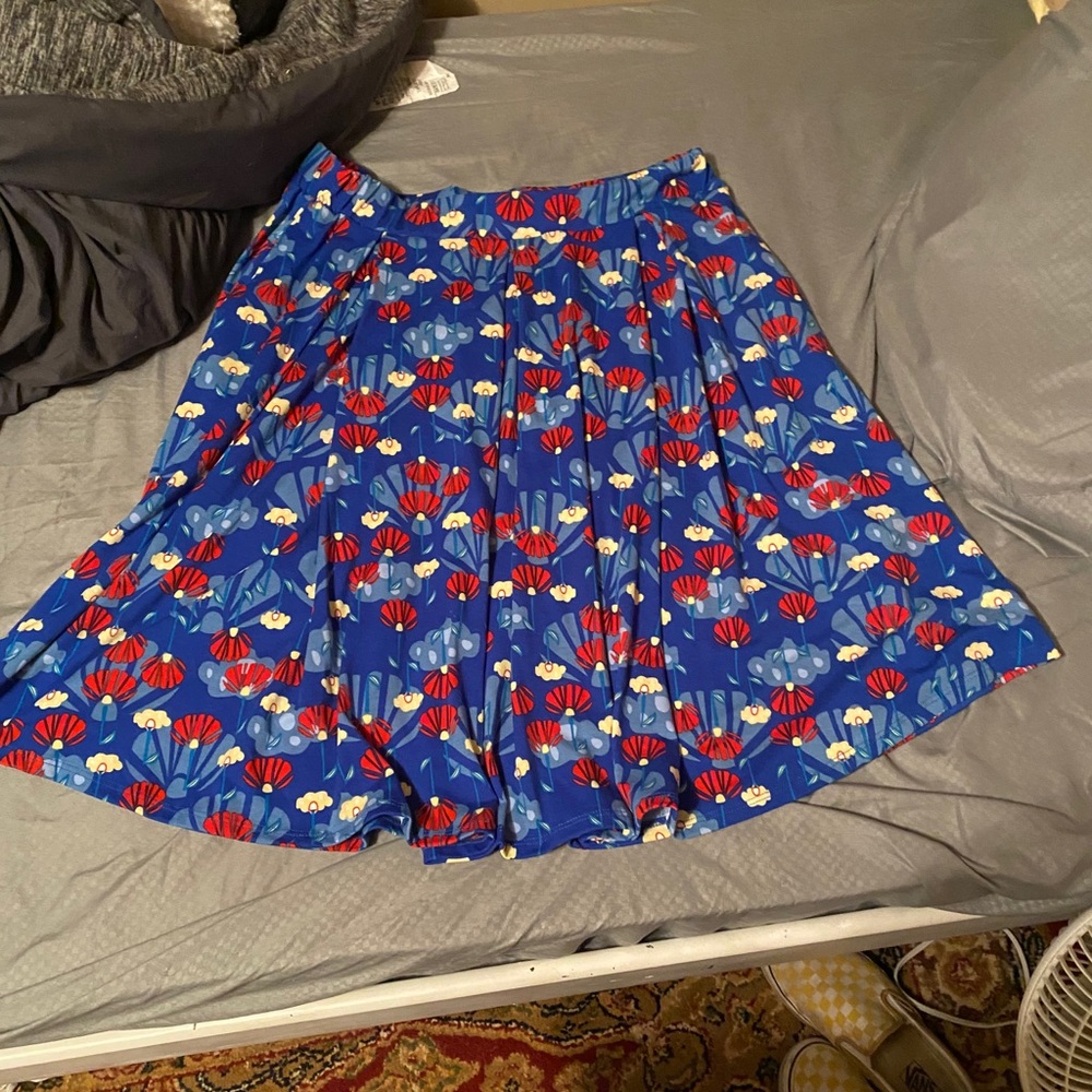 LuLaRoe blue floral skirt 2xl